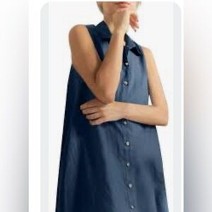 Michaa blue linen dress